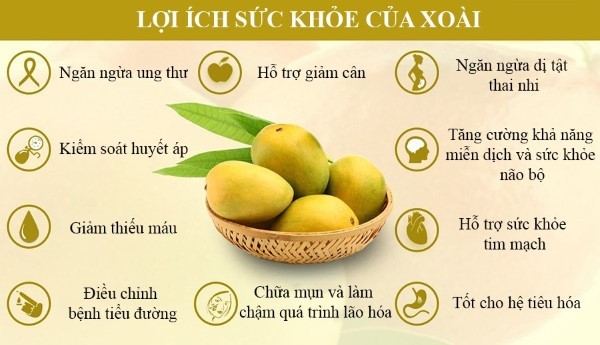 Lợi ích của xoài đối với sức khỏe